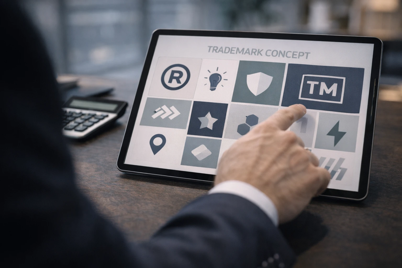 UAE business advisor outlining VAT, trademark, or operational support options with a client in a modern Dubai office. Elan Business Solution.